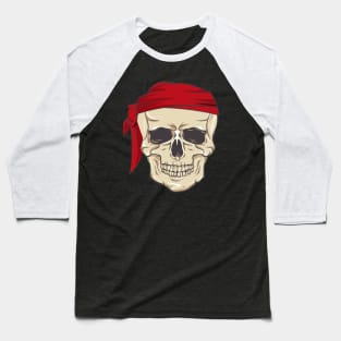 skull with red bandana Baseball T-Shirt